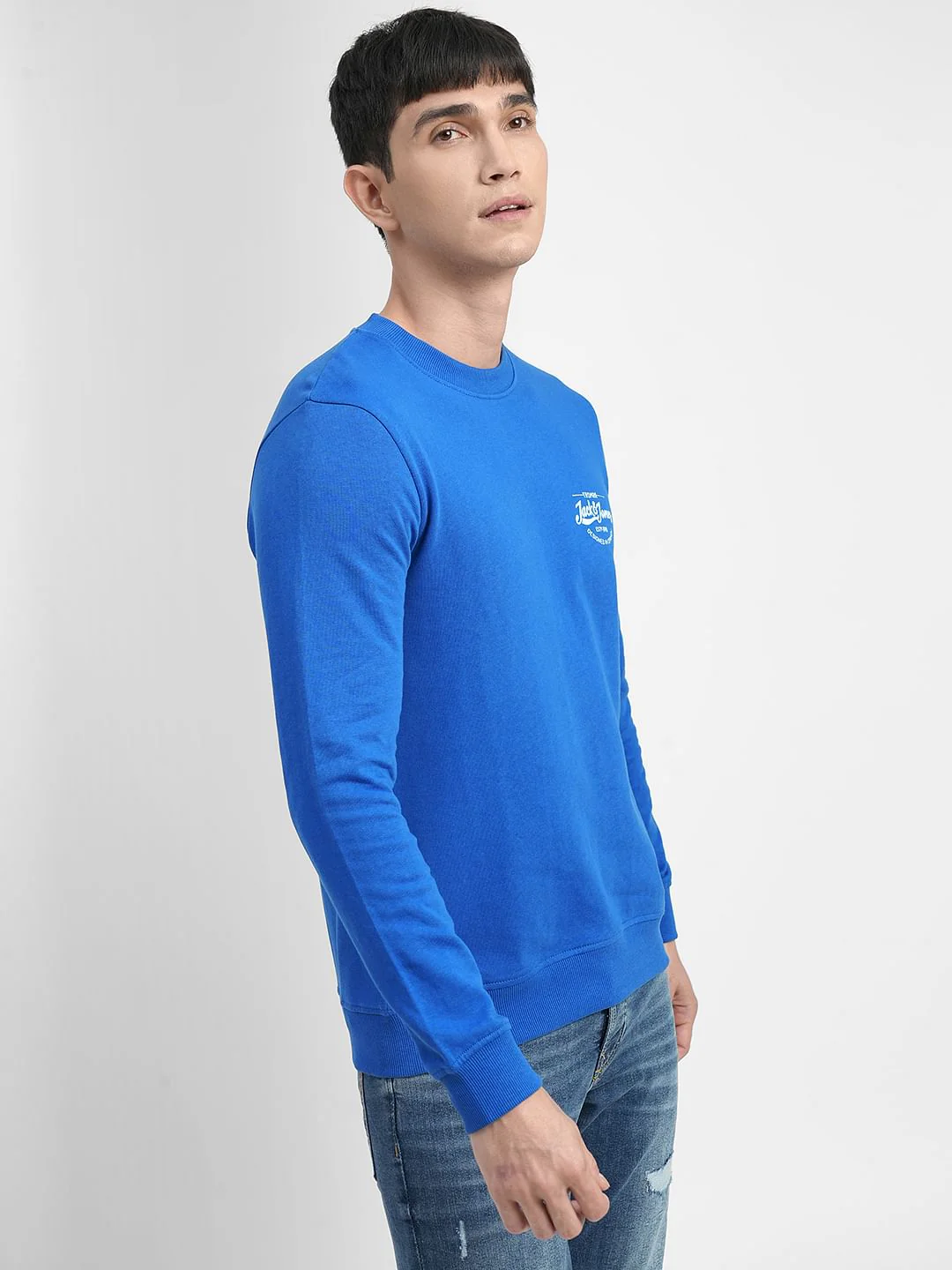 Blue Logo Print Sweatshirt - Image 3