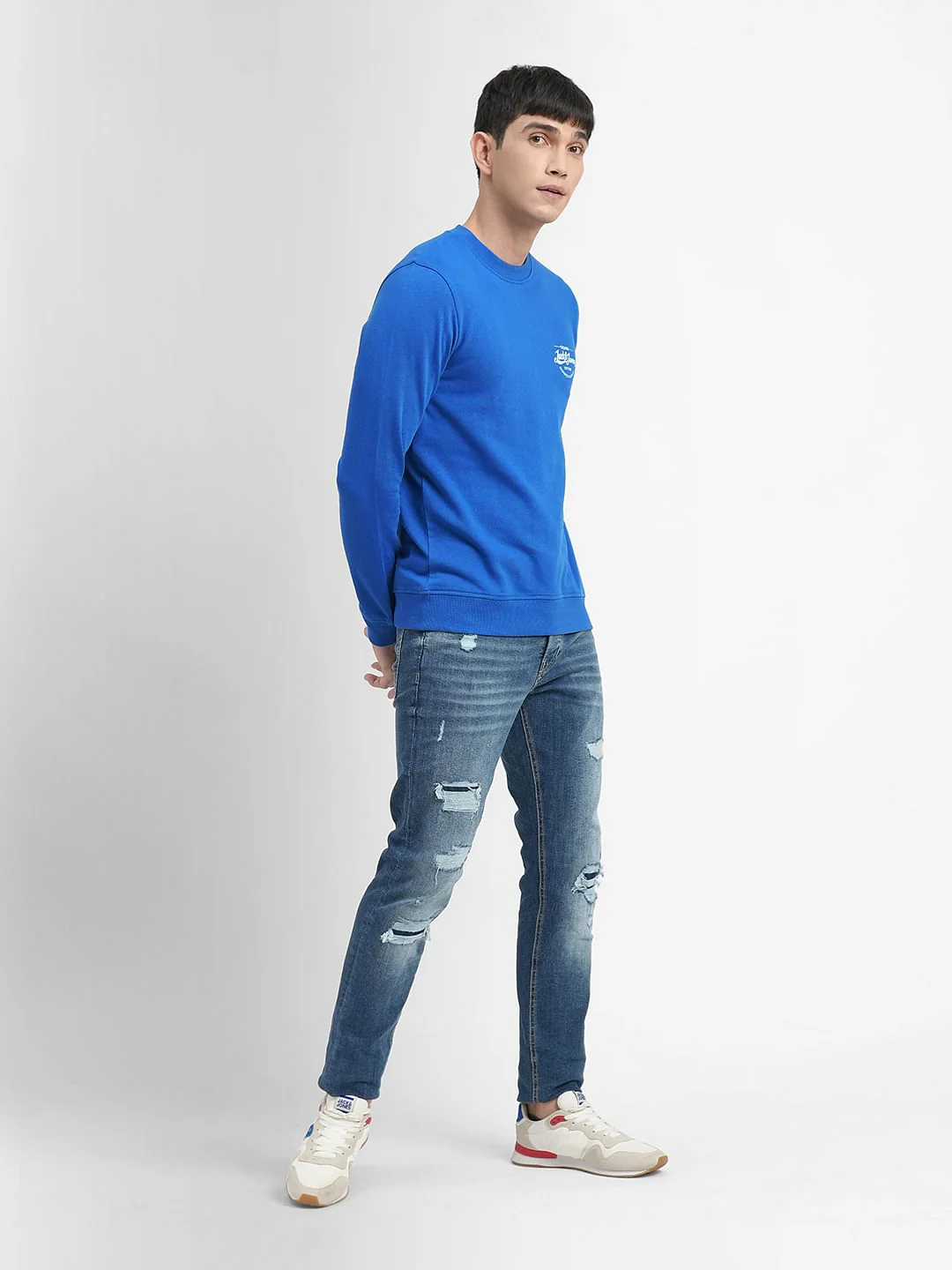 Blue Logo Print Sweatshirt - Image 6