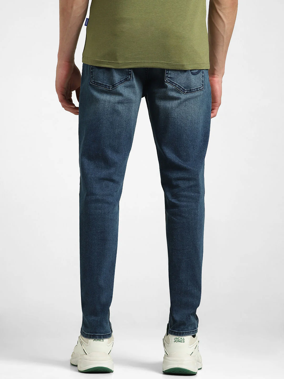 Dark Blue Low Rise Washed Slim Fit Jeans - Image 4