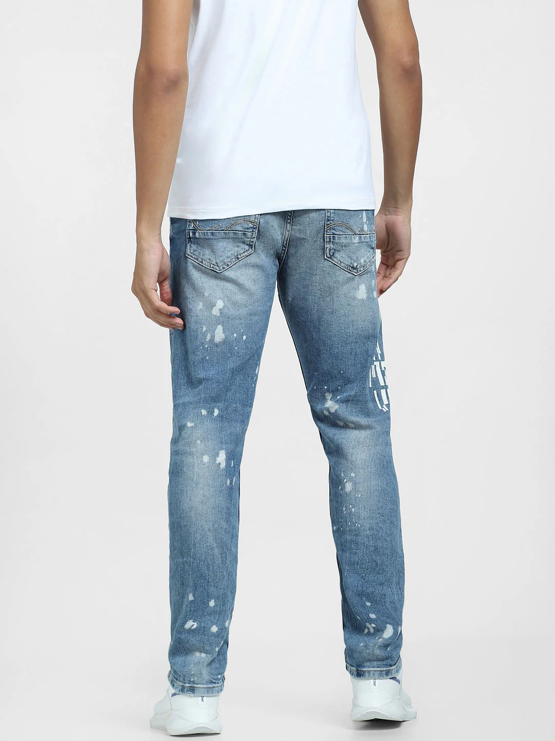 Blue Mid Rise Distressed Erik Anti Fit Jeans - Image 4