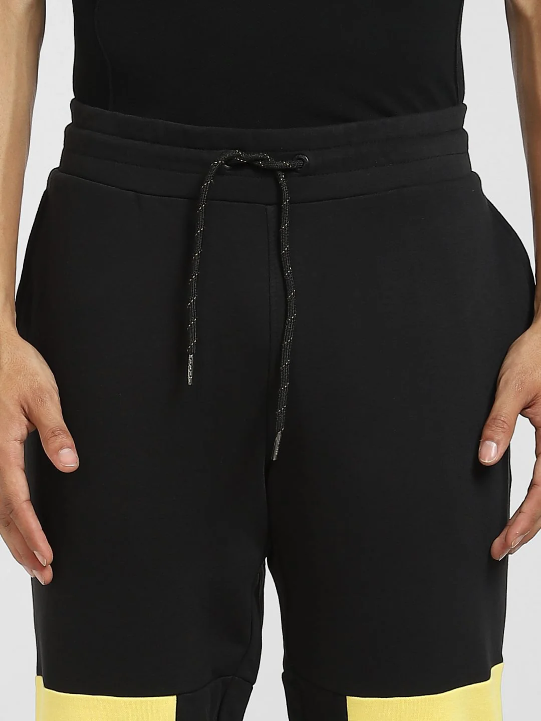 Black Mid Rise Colourblocked Sweatpants - Image 5