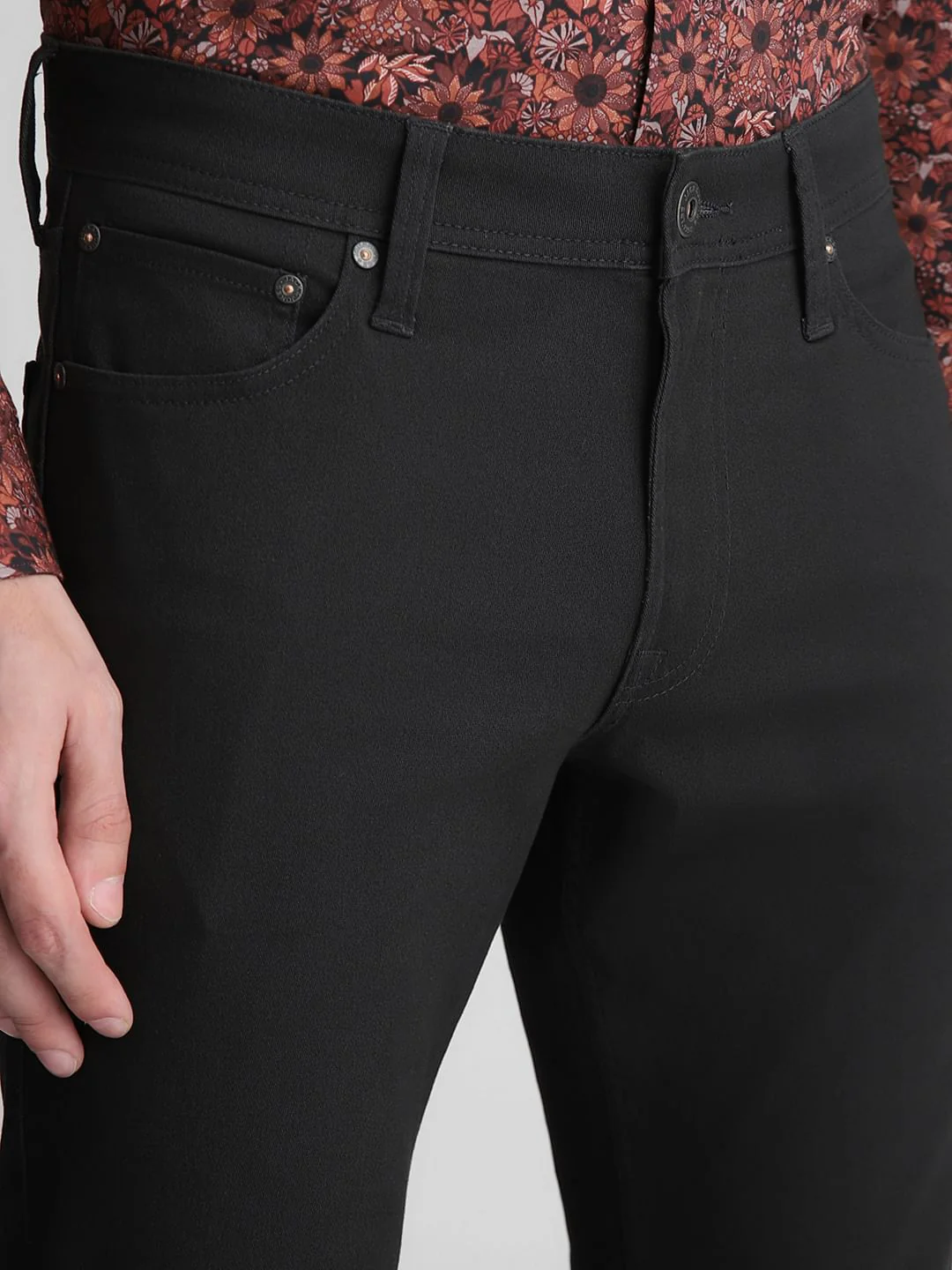 Black Low Rise Glenn Slim Fit Jeans - Image 4