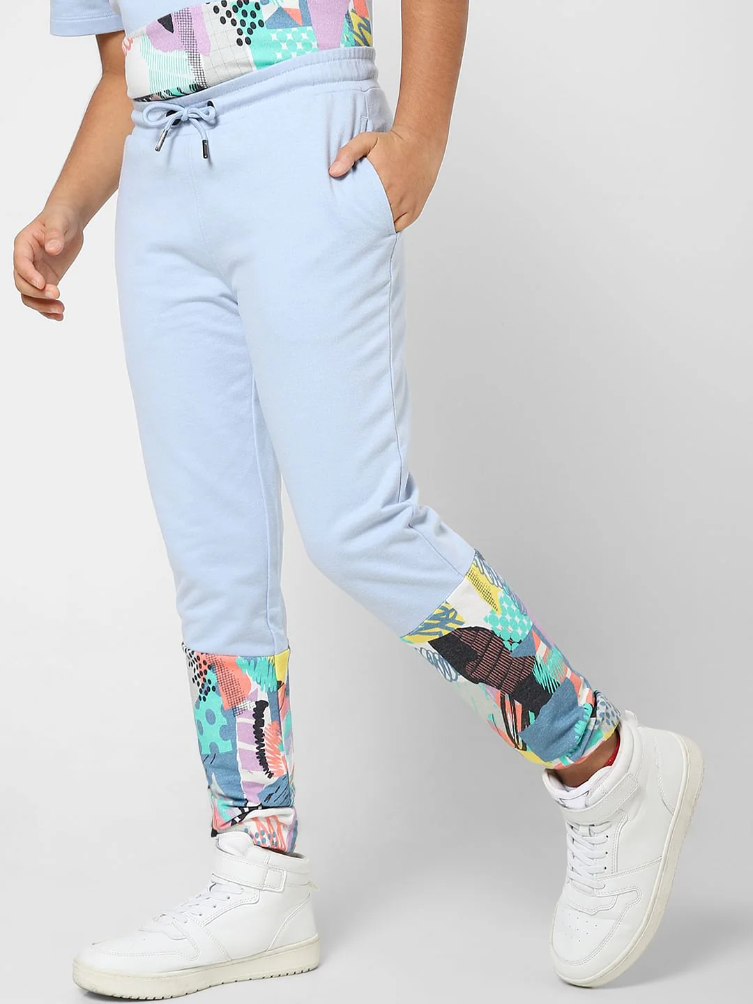 Boys Blue Printed Co-ord Sweatpants - Image 3