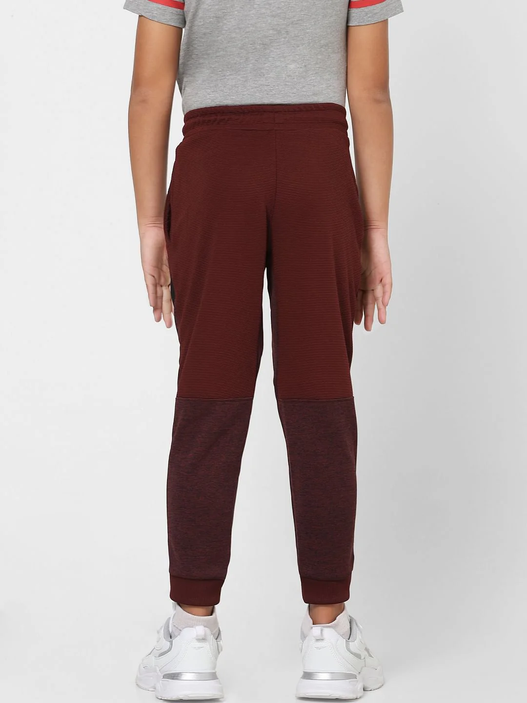 Boys Burgundy Low Rise Sweatpants - Image 4