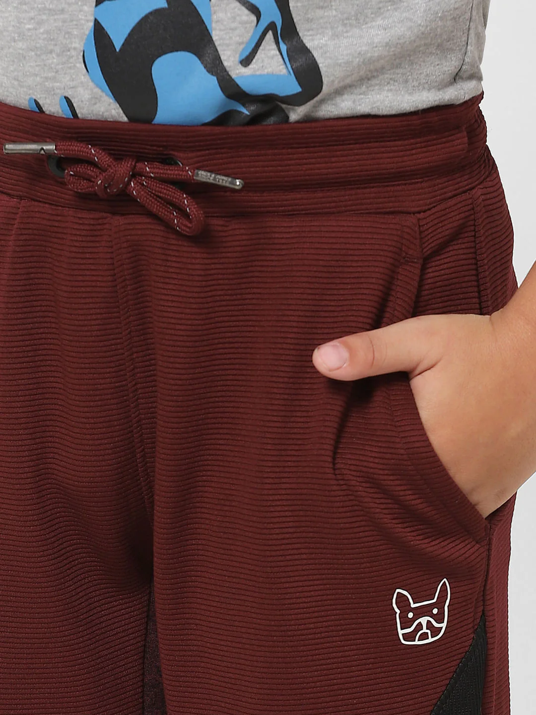 Boys Burgundy Low Rise Sweatpants - Image 5