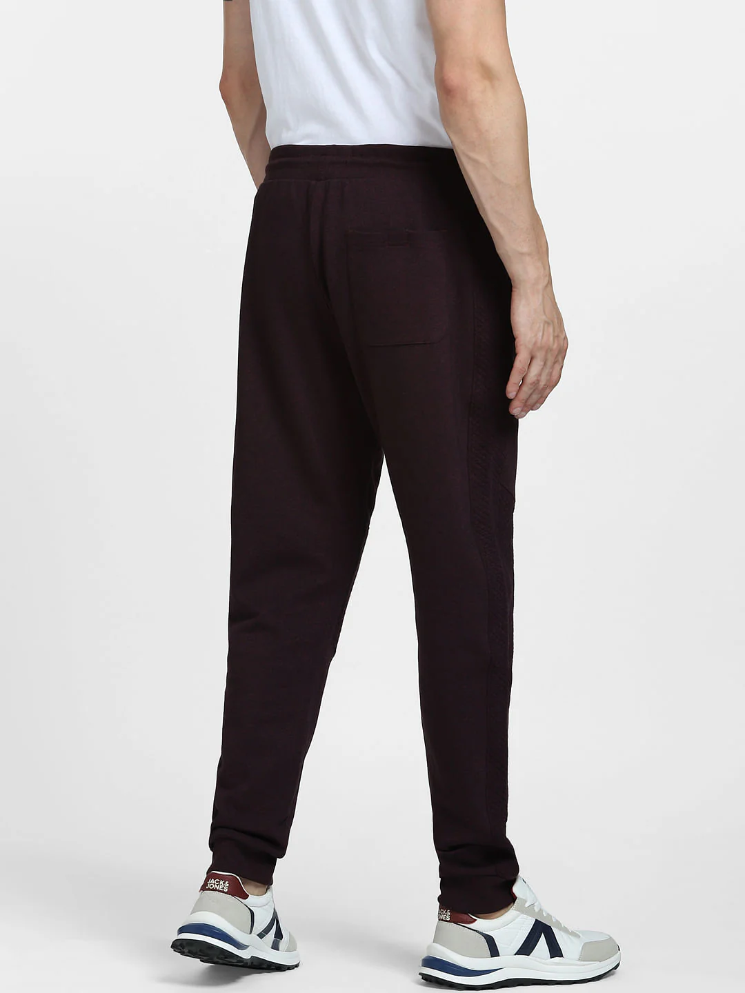 Burgundy Mid Rise Drawstring Co-ord Sweatpants - Image 4
