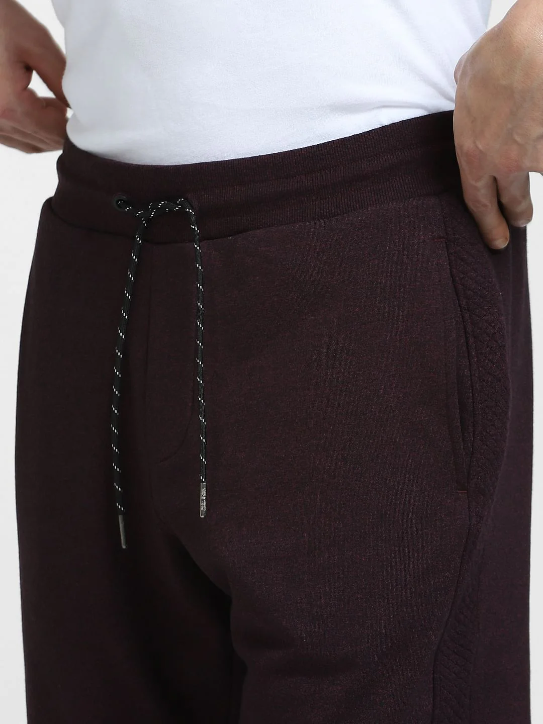 Burgundy Mid Rise Drawstring Co-ord Sweatpants - Image 5