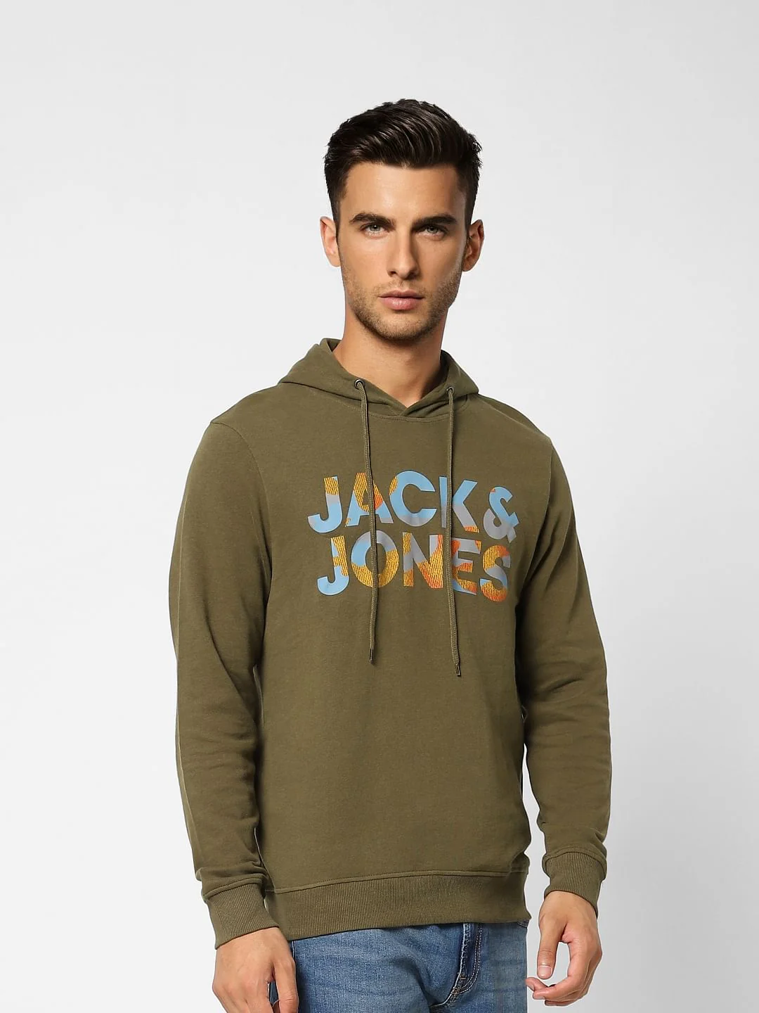 Green Logo Print Hooded Sweatshirt - Image 3