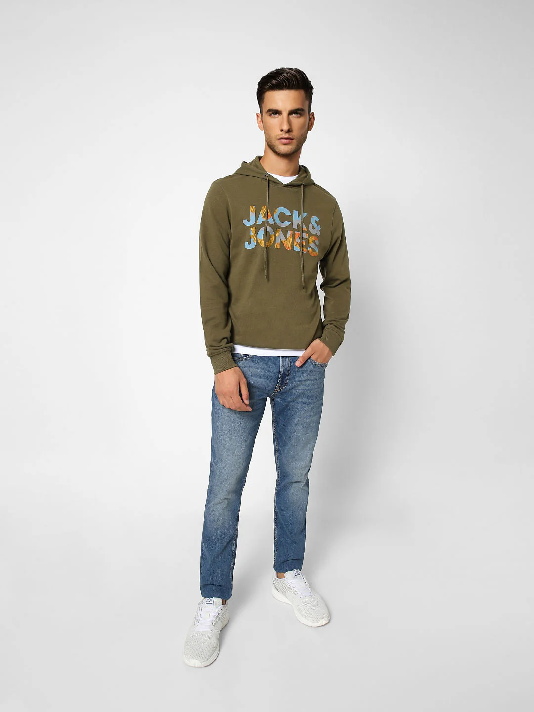 Green Logo Print Hooded Sweatshirt - Image 6