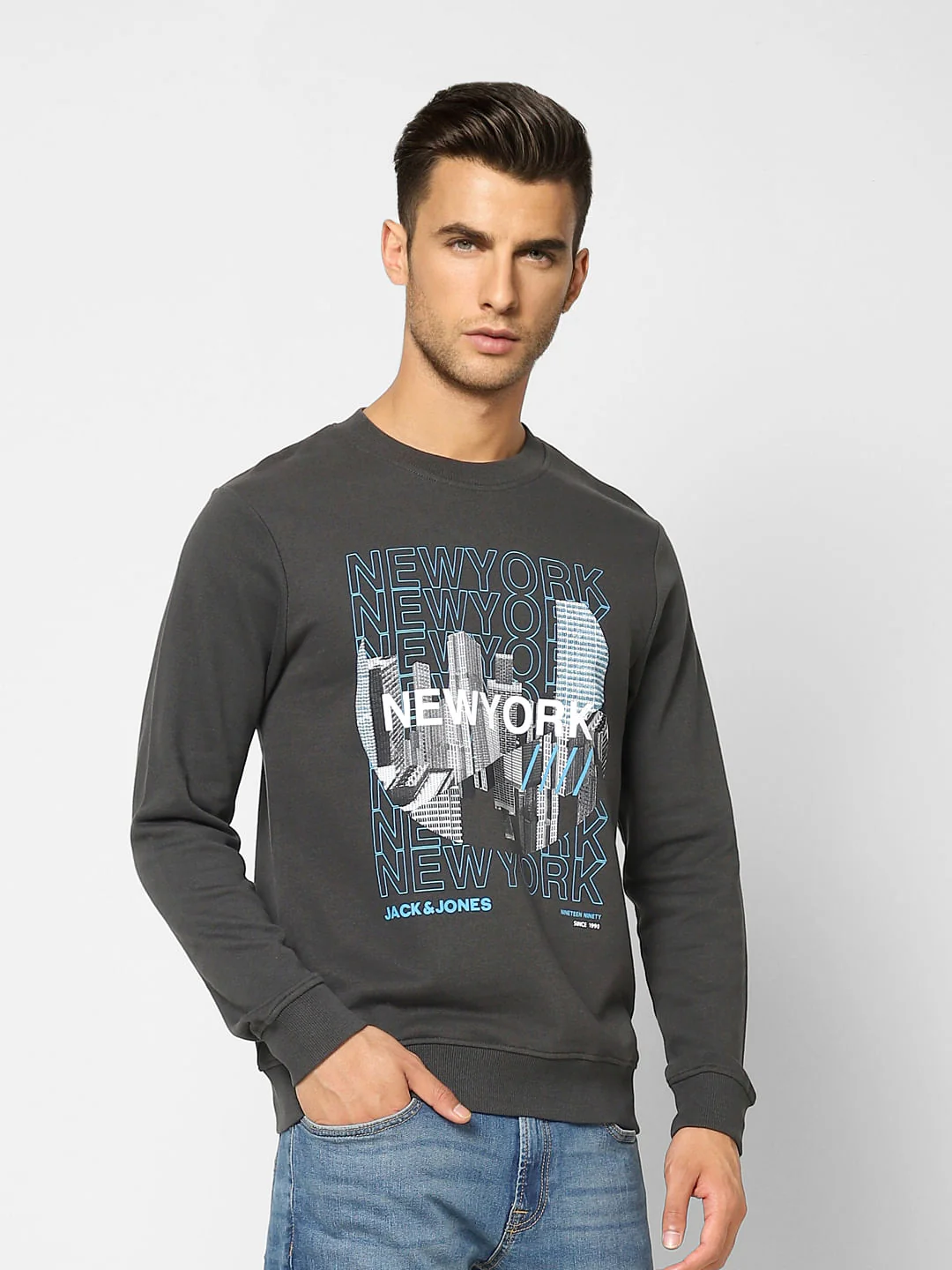 Black Graphic Print Sweatshirt - Image 3