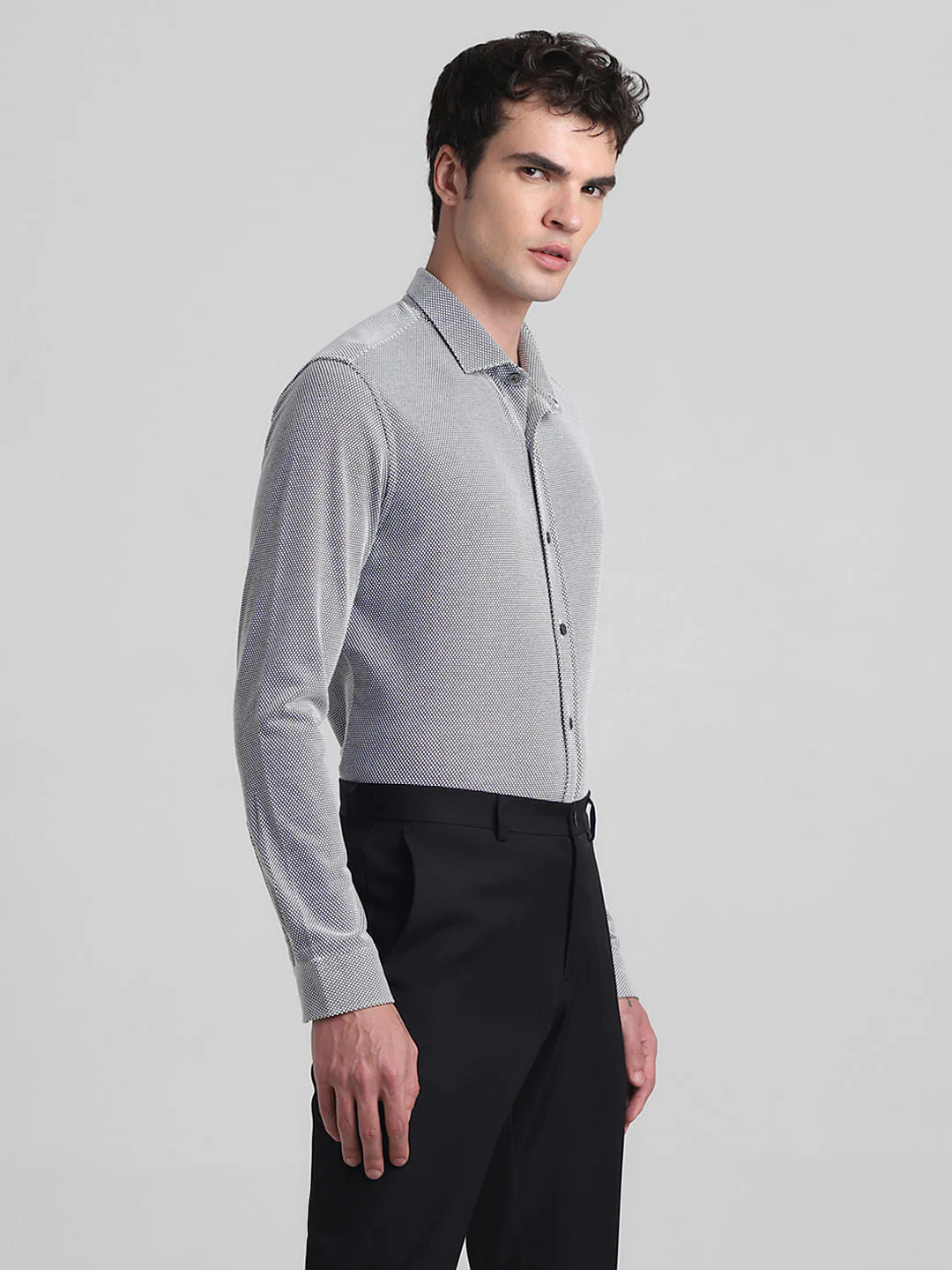 Black Dobby Full Sleeves Shirt - Image 3