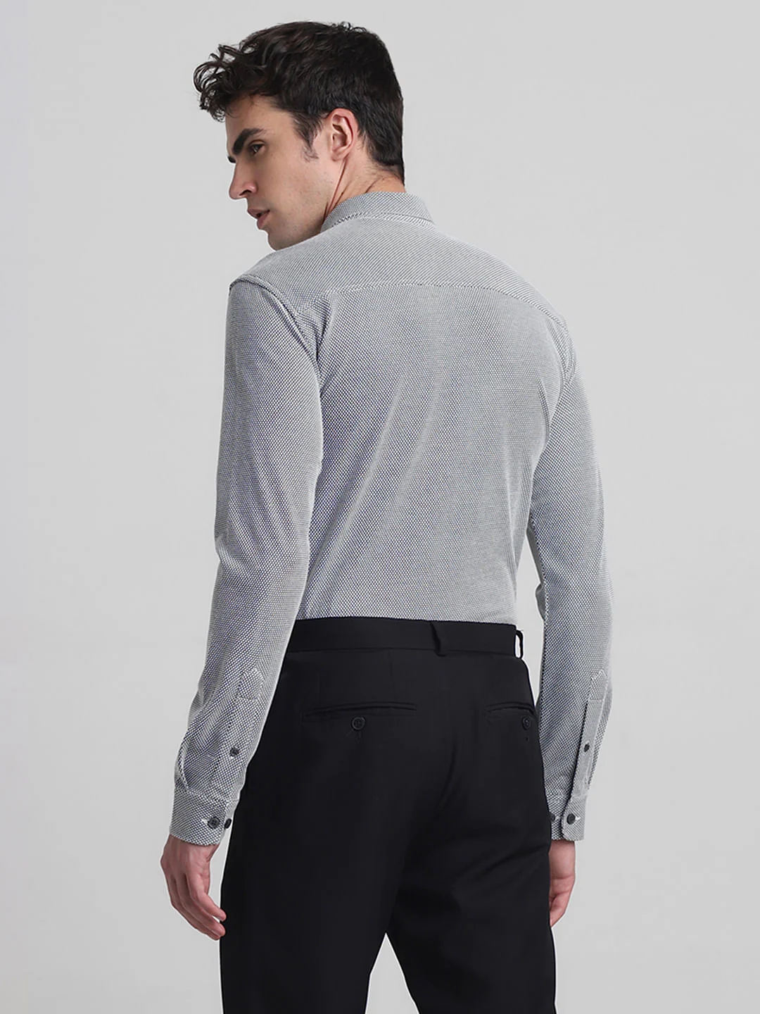 Black Dobby Full Sleeves Shirt - Image 4