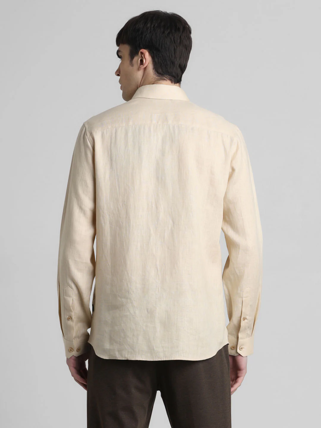 Beige Linen Full Sleeves Shirt - Image 4