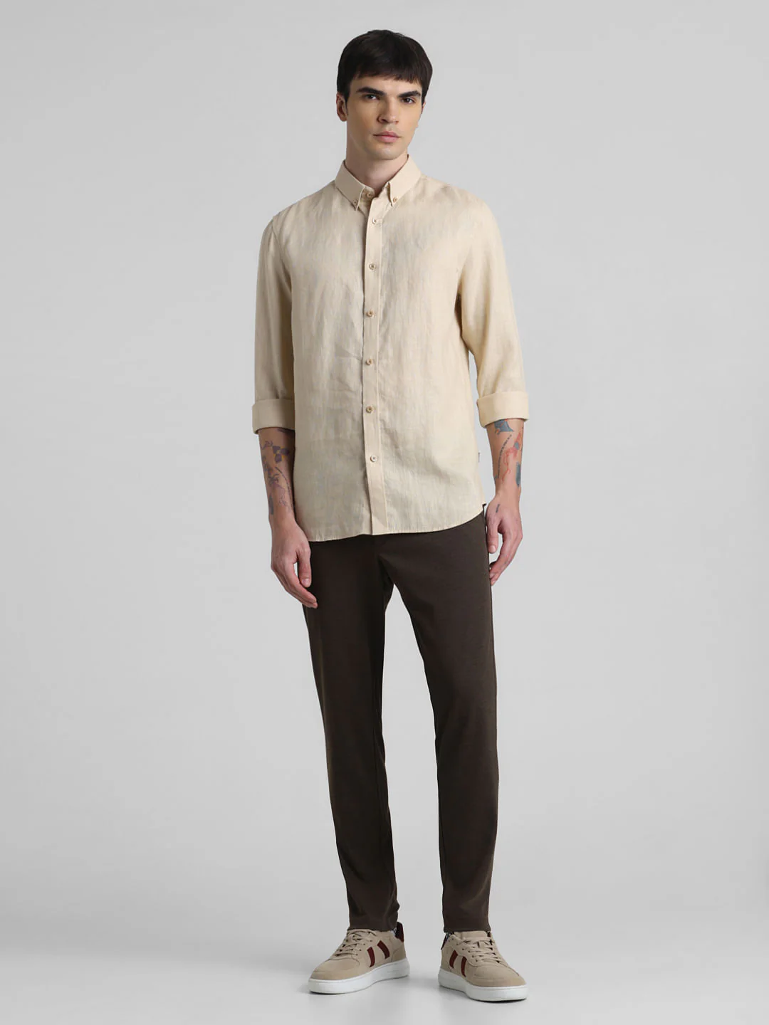 Beige Linen Full Sleeves Shirt - Image 6