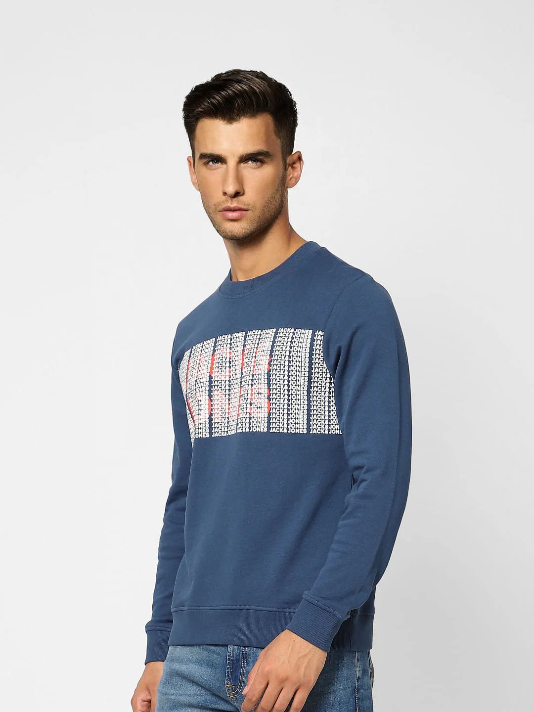 Blue Logo Print Sweatshirt - Image 3
