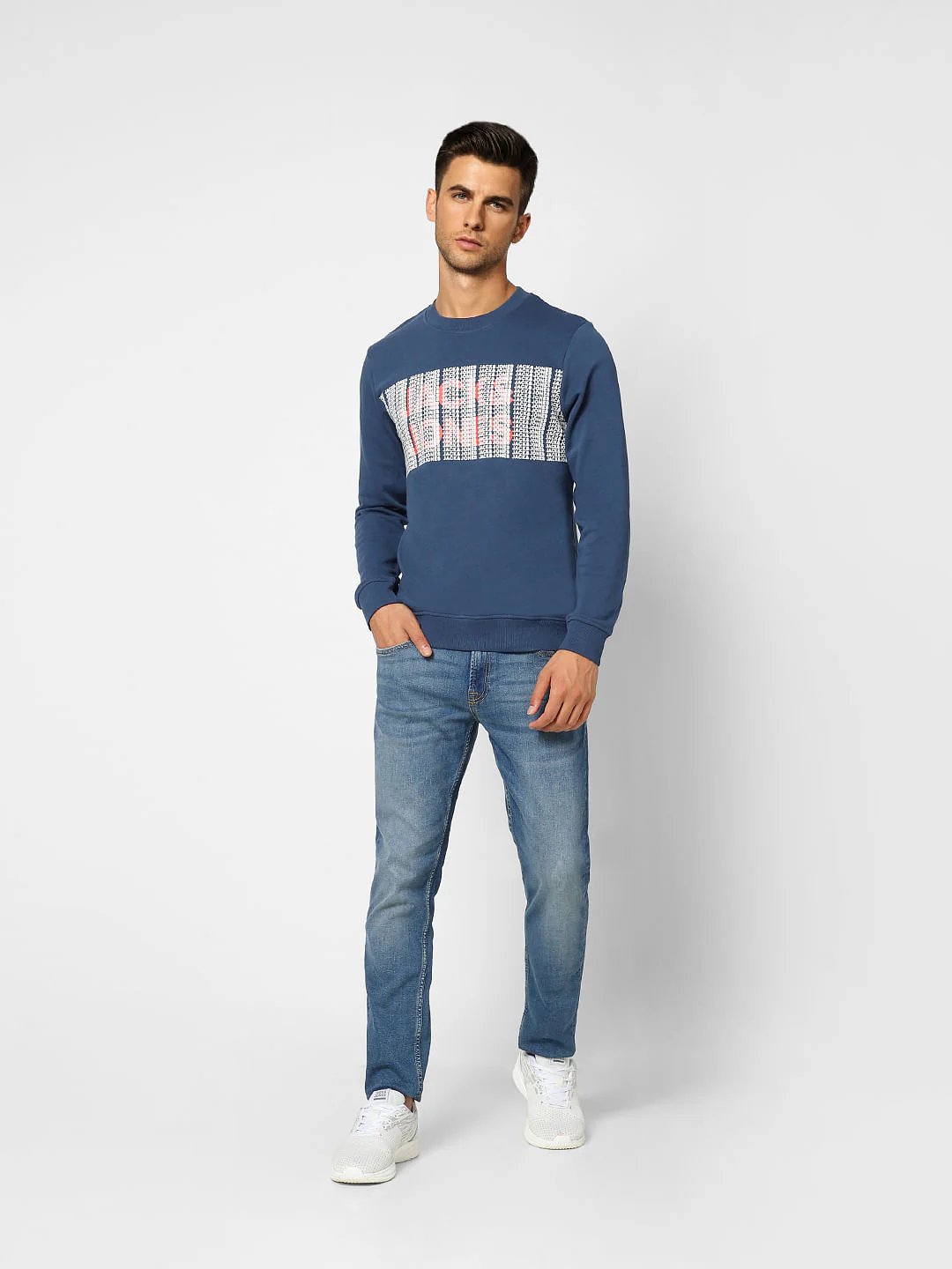 Blue Logo Print Sweatshirt - Image 6