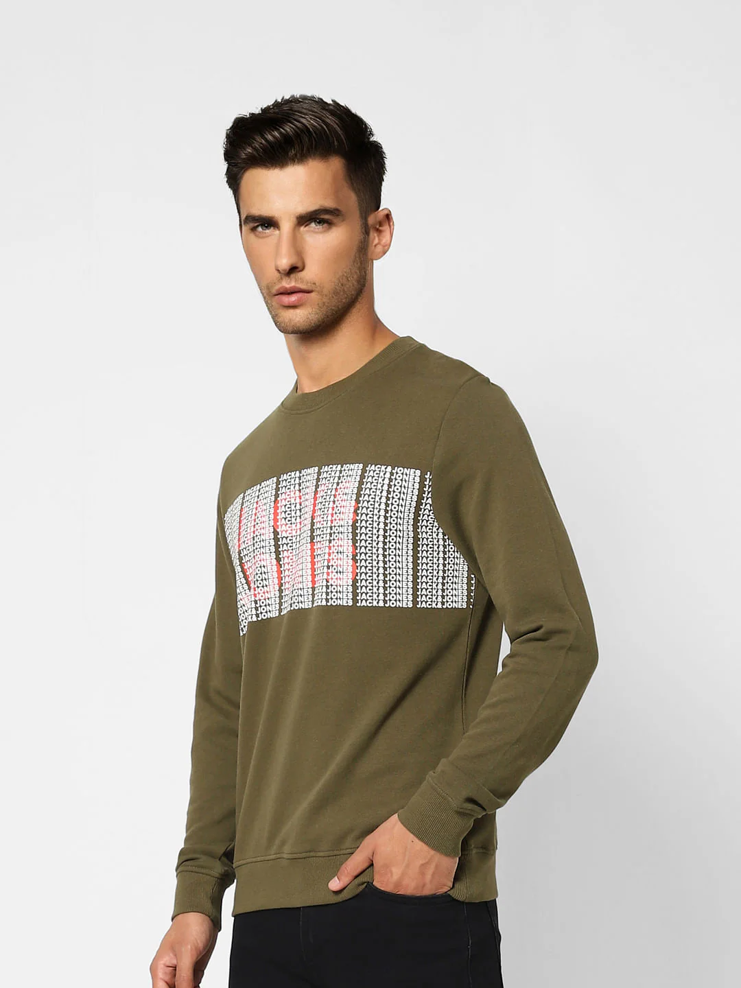 Green Logo Print Sweatshirt - Image 3