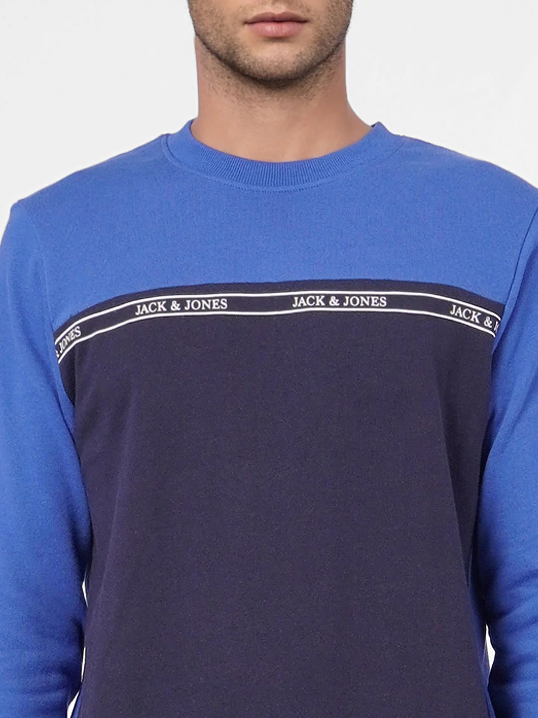 Navy Blue Colourblocked Sweatshirt - Image 5