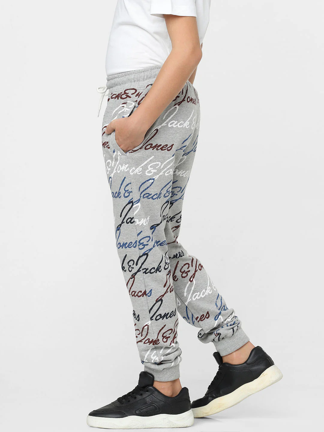 Boys Grey Logo Print Co-ord Sweatpants - Image 3