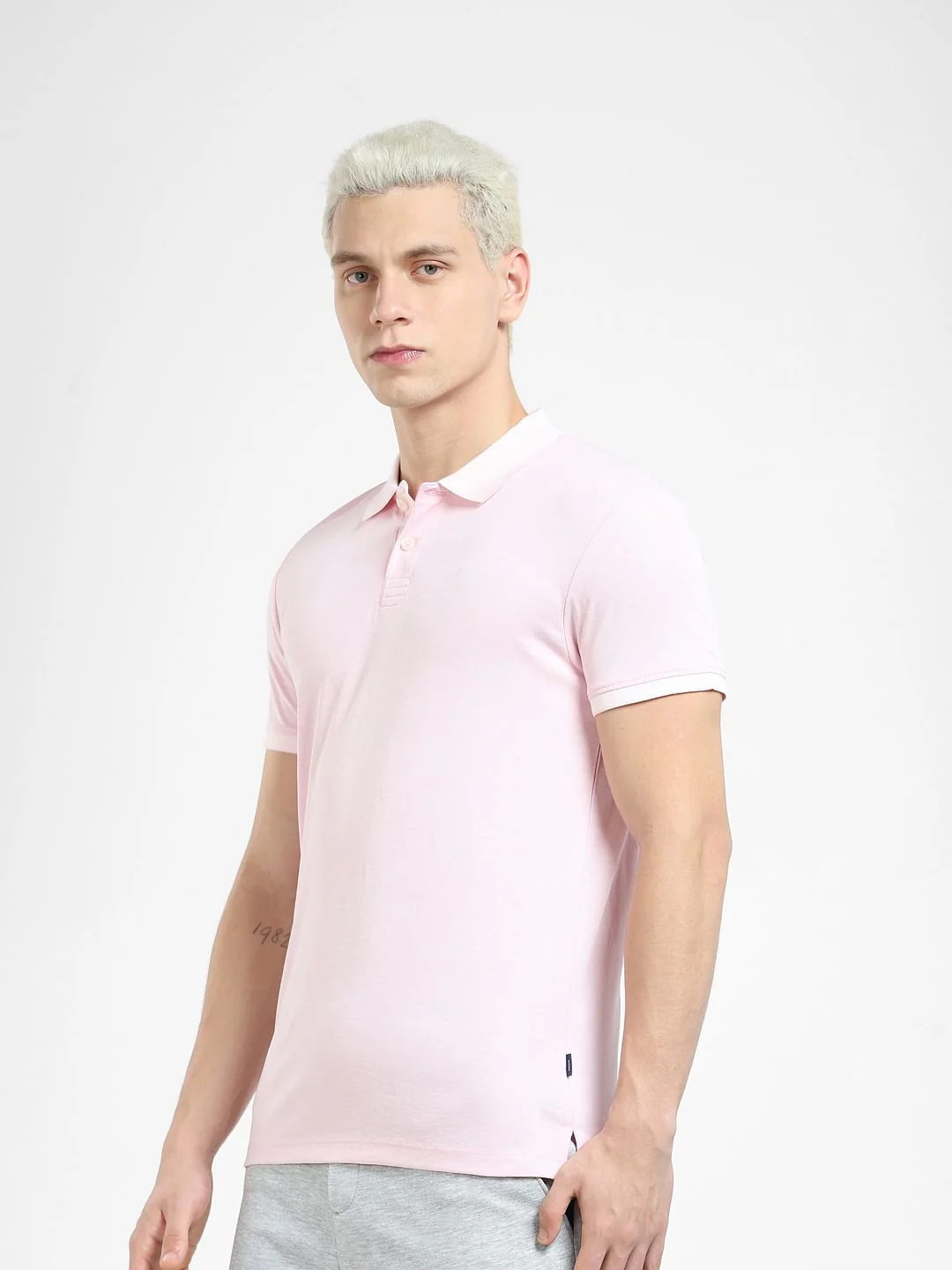 Light Pink Polo Neck T-shirt - Image 3