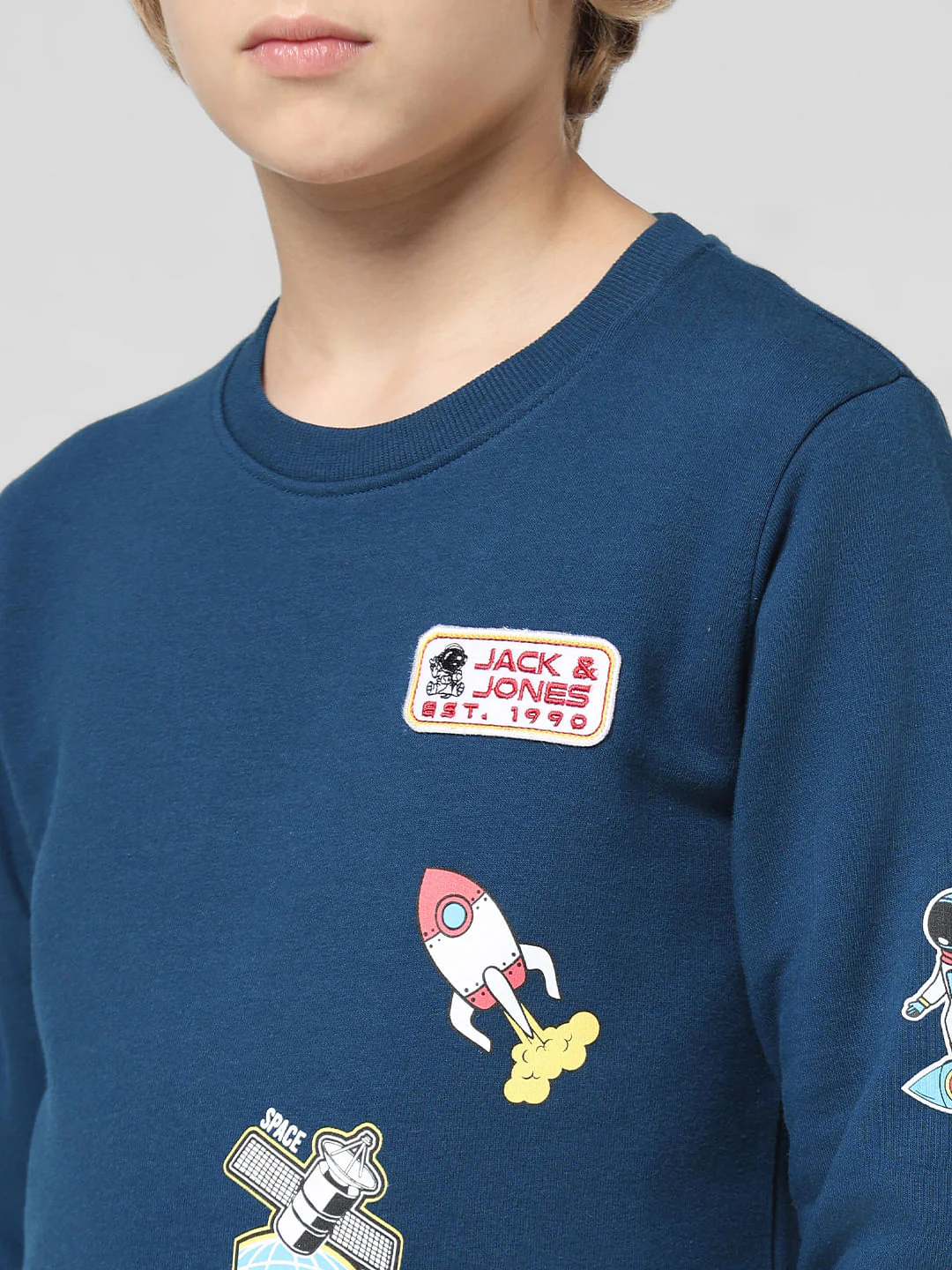 JUNIOR BOYS Blue Planet Print Sweatshirt - Image 4