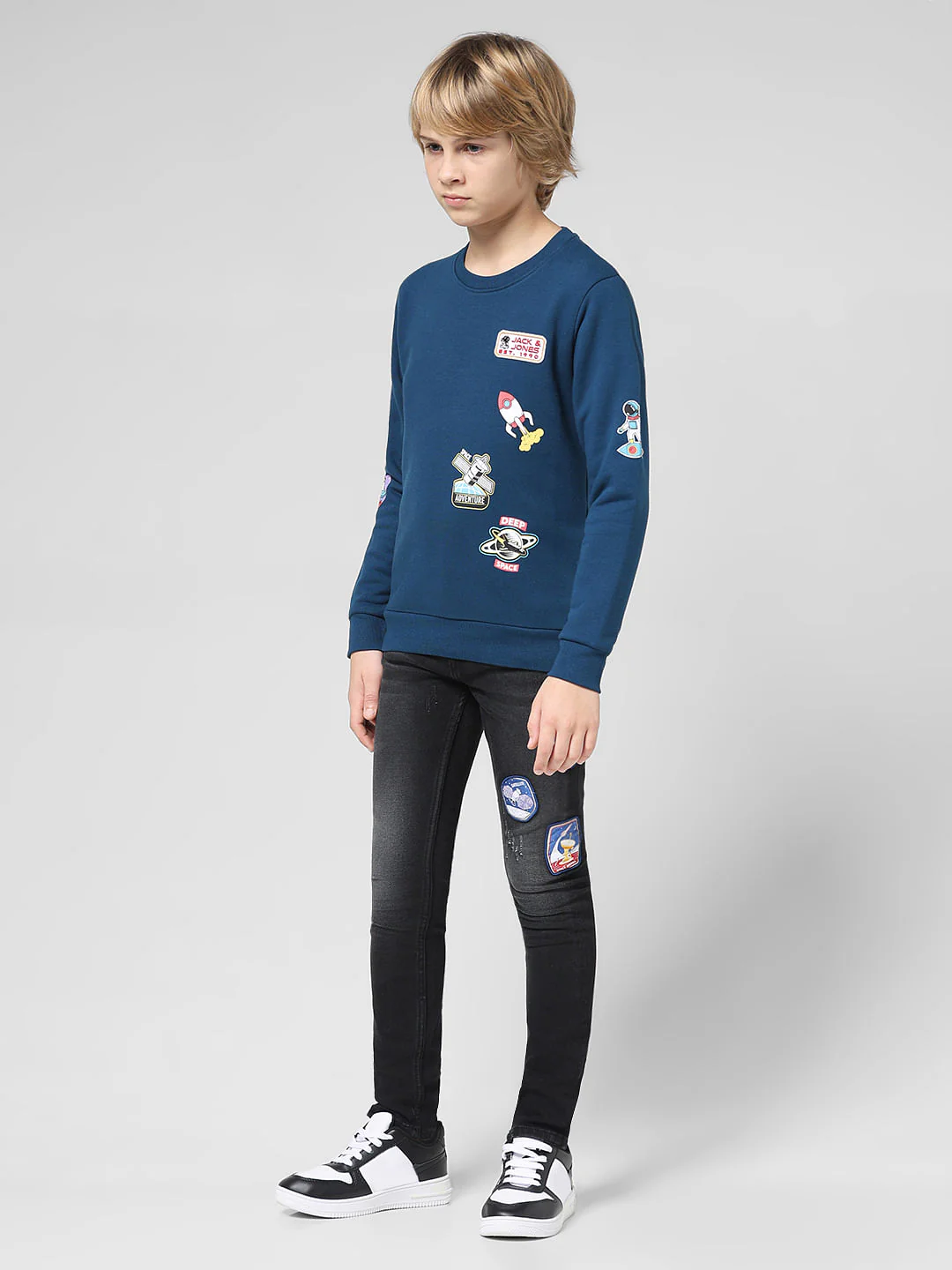 JUNIOR BOYS Blue Planet Print Sweatshirt - Image 5