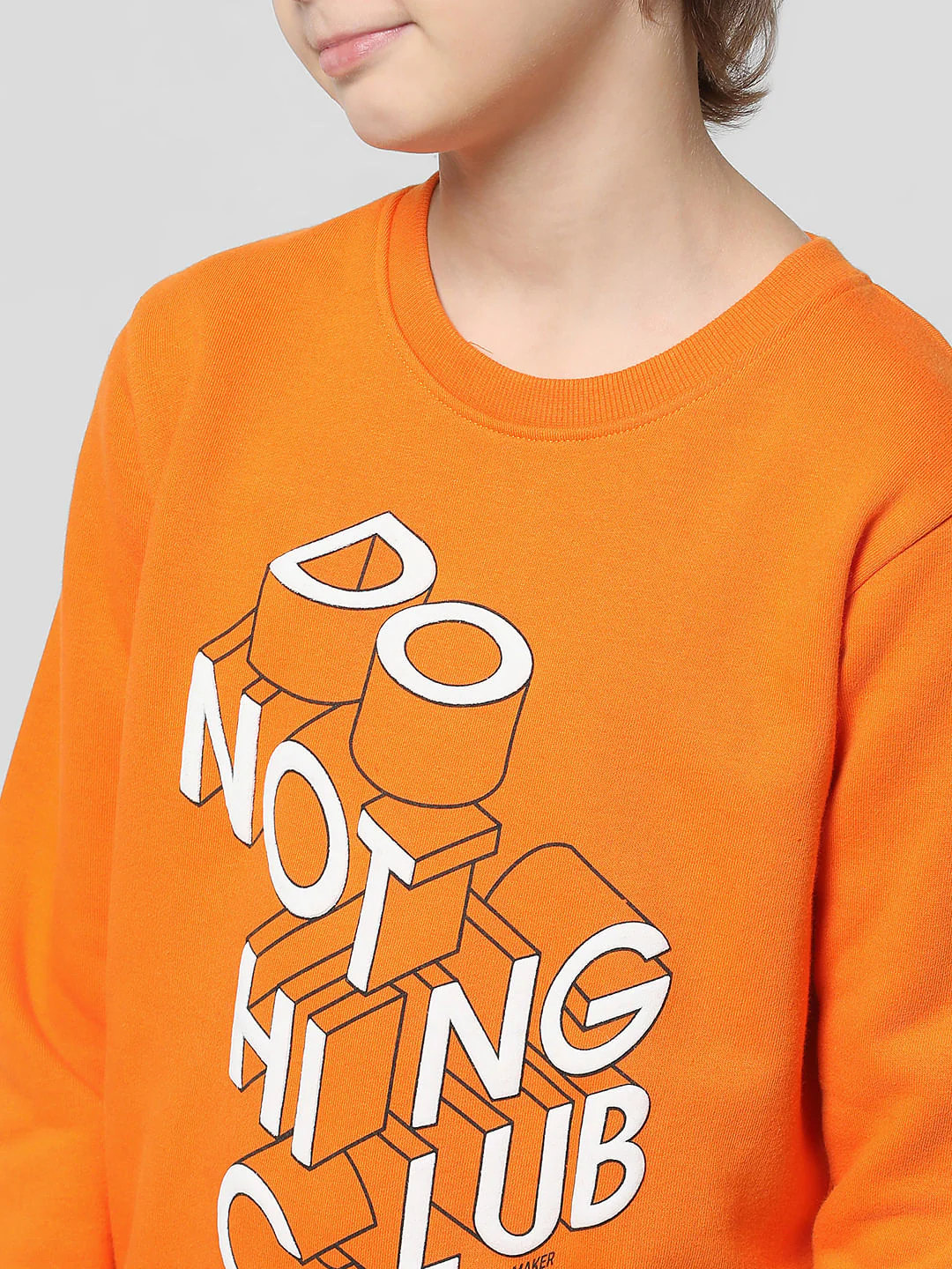 Orange Typographic Print Sweatshirt - Image 4