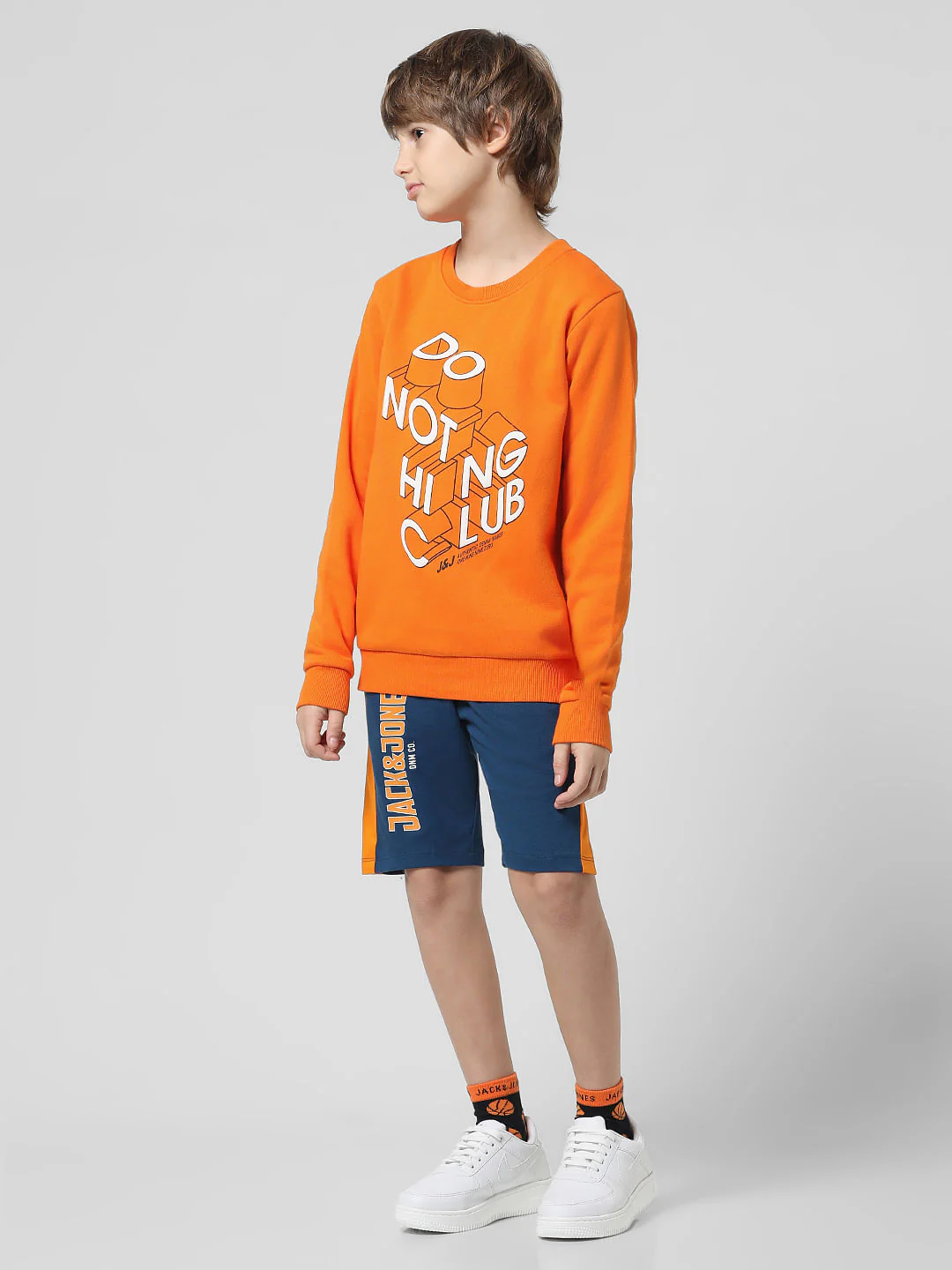 Orange Typographic Print Sweatshirt - Image 5